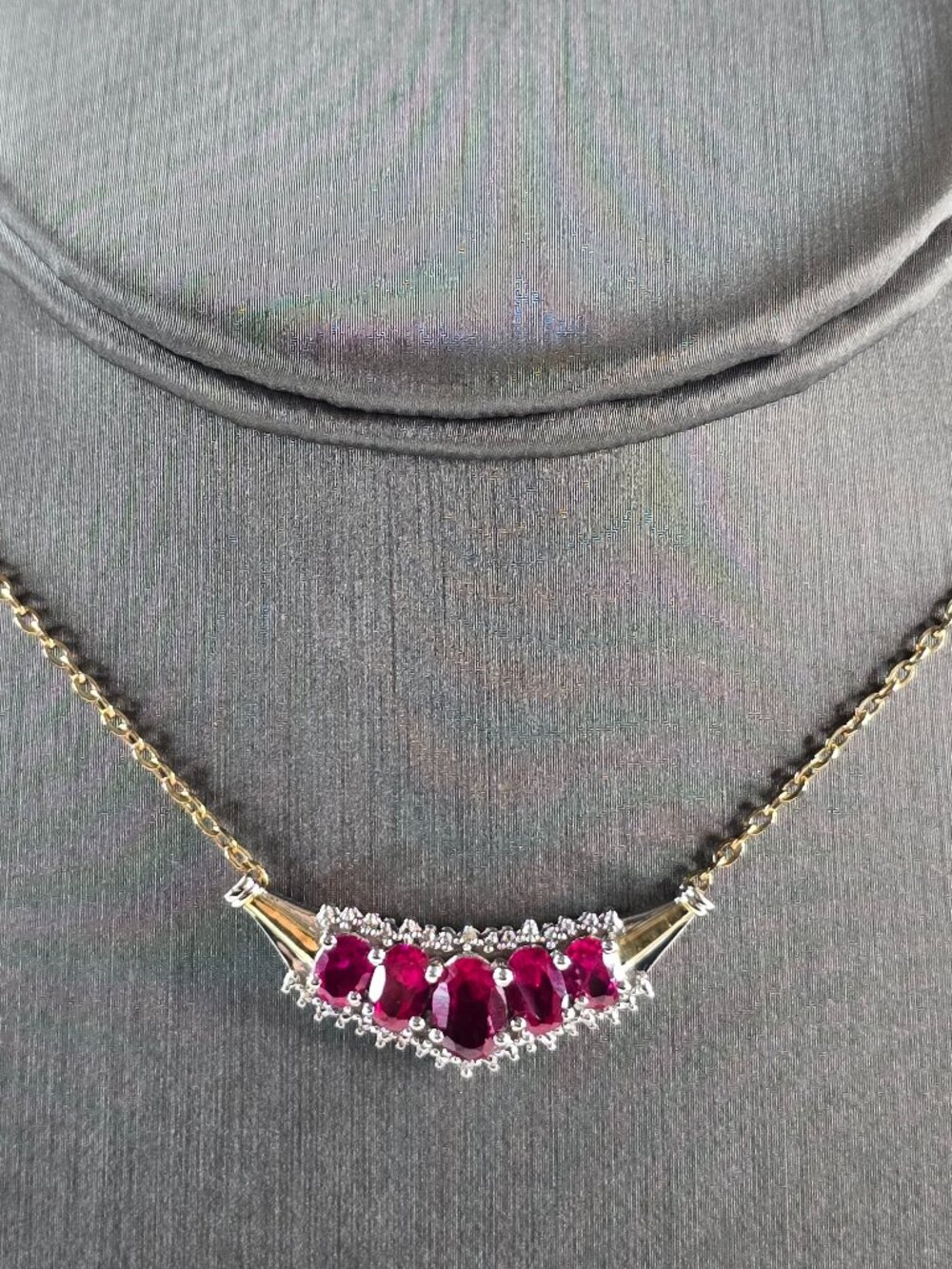 Womens Estate Sterling Silver Gold Tone Modernist Pendant Necklace 5.5g E3064